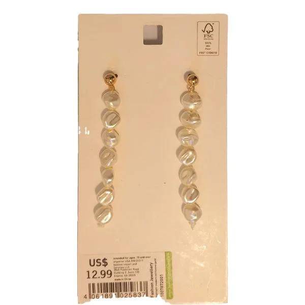 گوشواره مروارید پرورشی کد a108